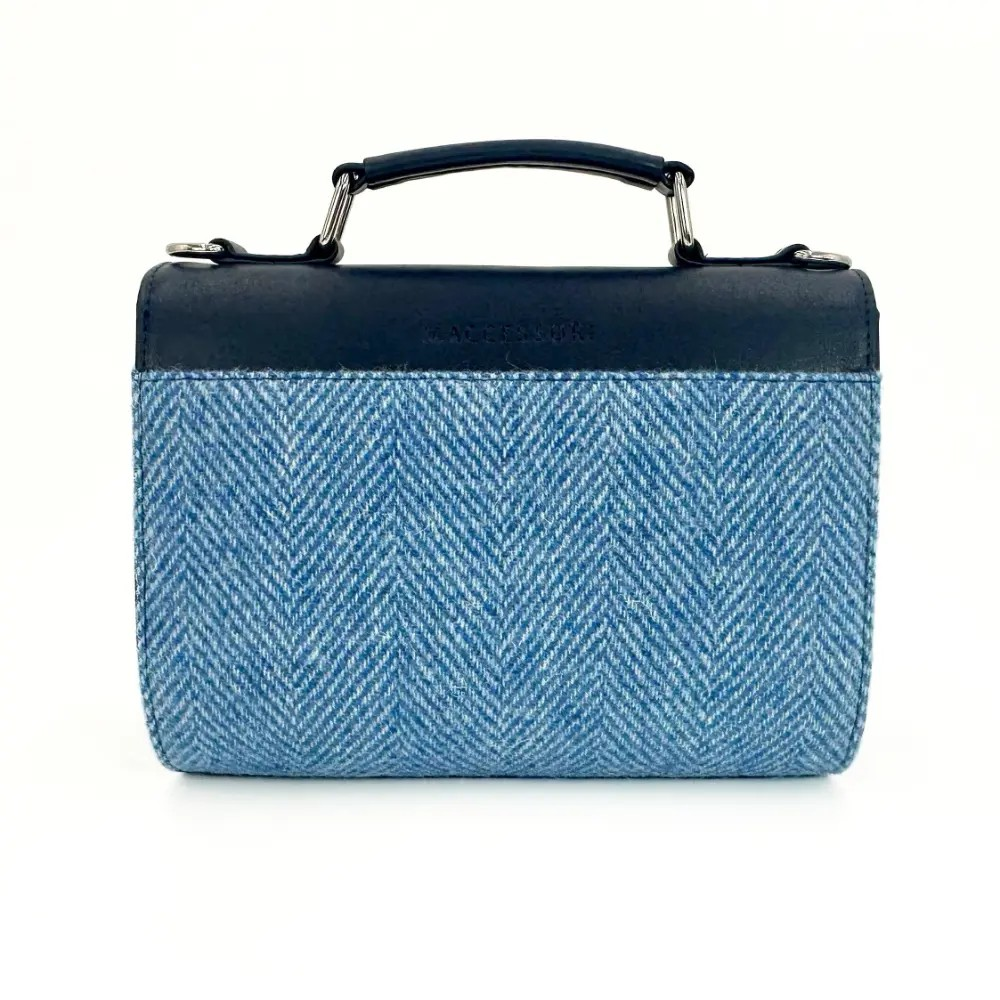 Harris Tweed Mini Day Bag - Sky Blue