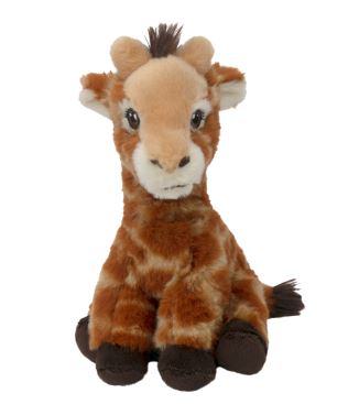 Plush giraffe toy on a white background