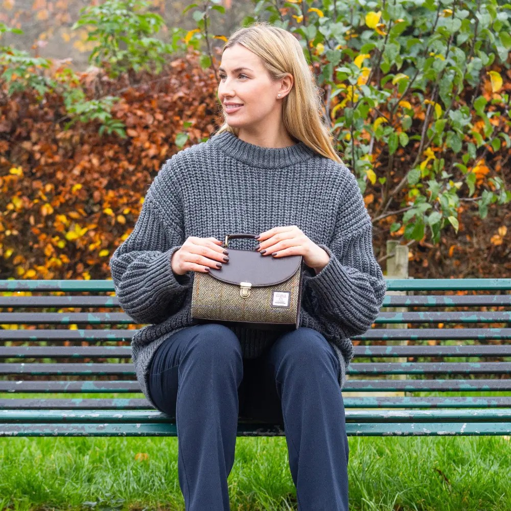 Harris Tweed Mini Day Bag - Country Green