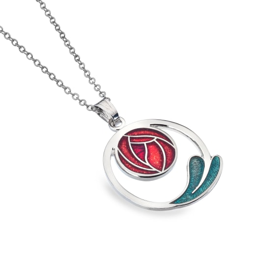 Mackintosh Rose Leaves & Coils Necklace