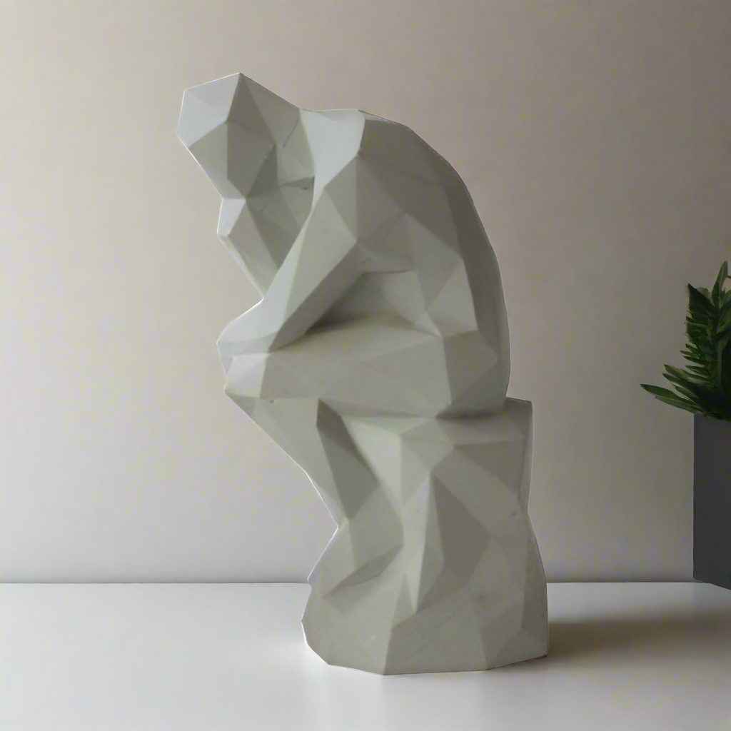 Concrete Thinker Statue 23cm