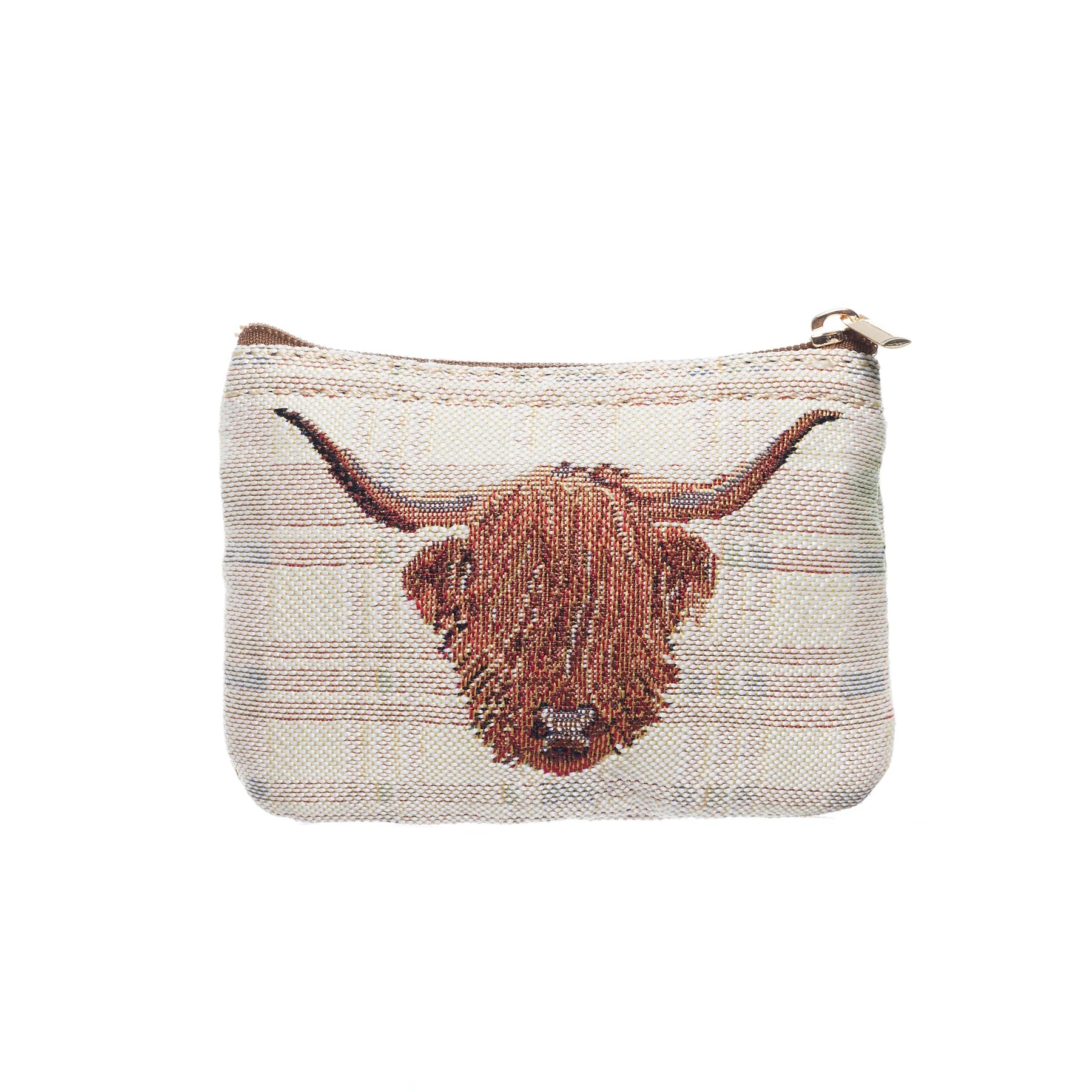 Highland Cow Zip Coin Purse
