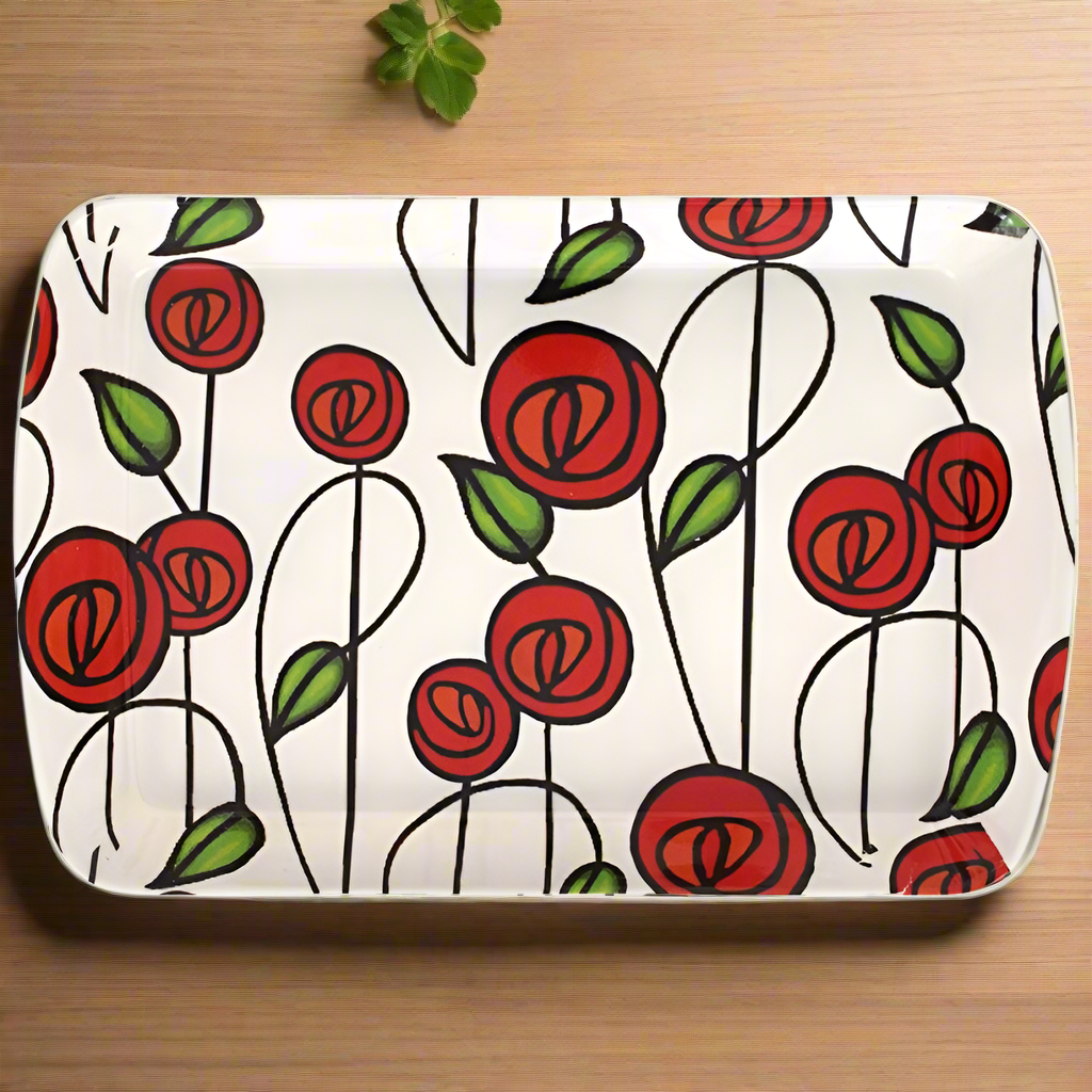 Charles Rennie Mackintosh Red Rose Tray