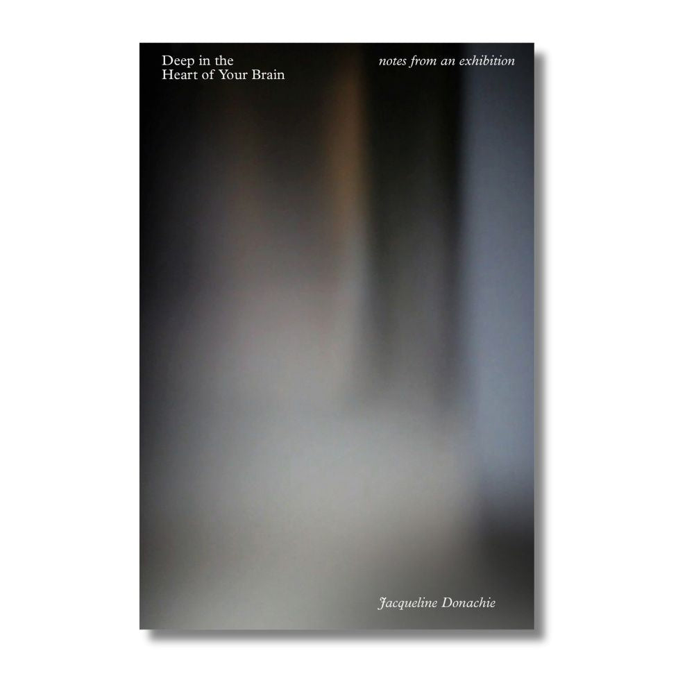 Cover of the book 'Deep in the Heart of Your Brain: notes from an exhibition' featuring a blurred image of a person's face.