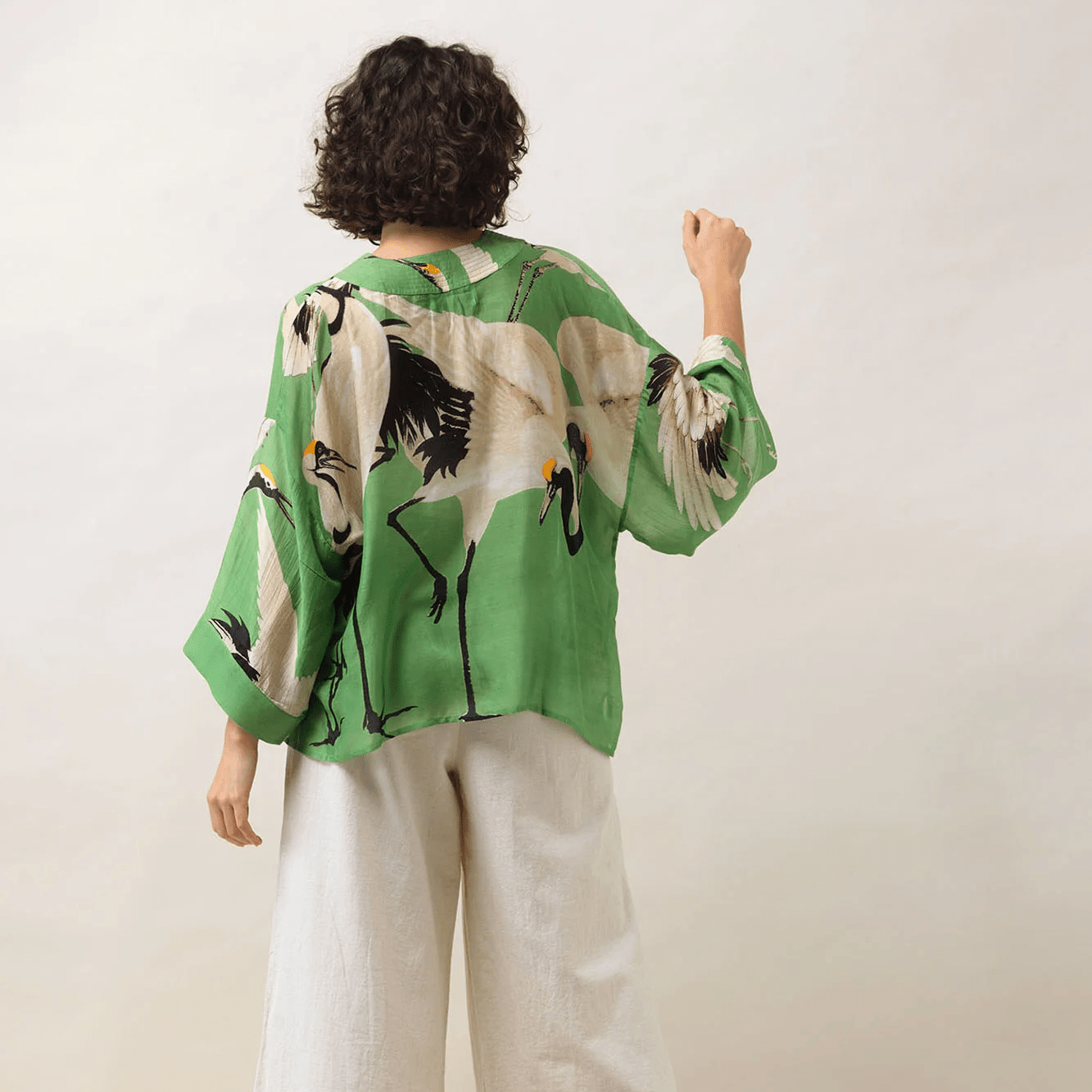 Stork Pea Green Kimono