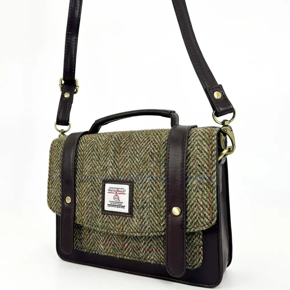 Harris Tweed Mini Messenger Bag - Country Green