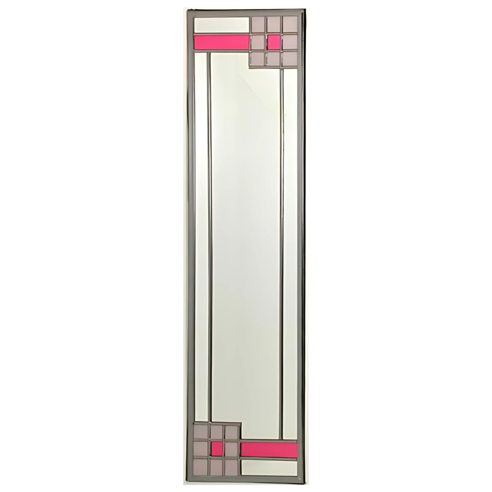 Mackintosh Pastel Squares Mirror: Pink & Dusty Pink
