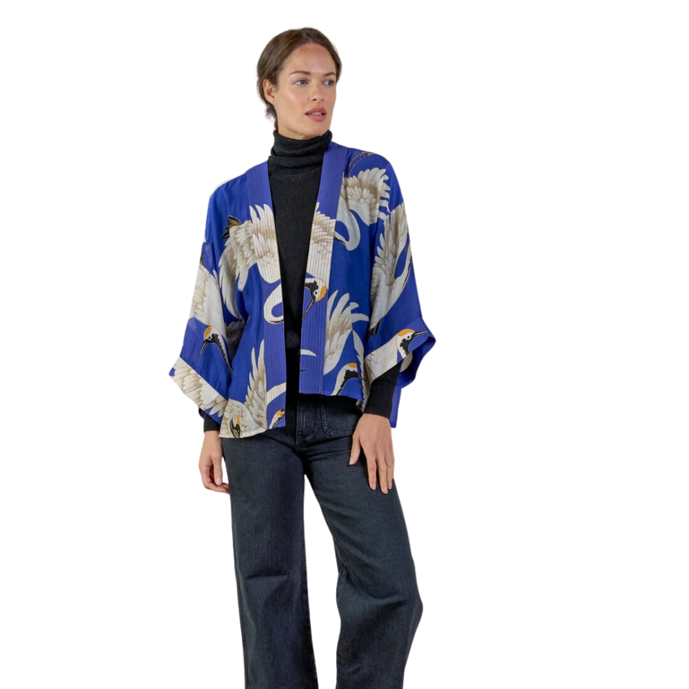 Stork Royal Blue Kimono
