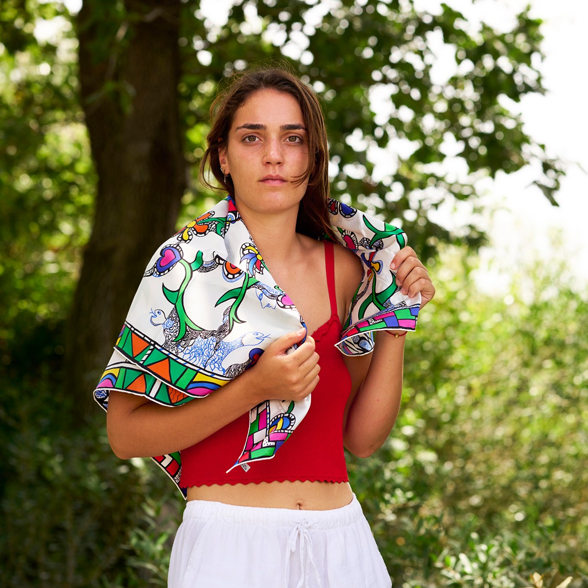 Nikki De Saint Phalle: Rossignol Scarf - White