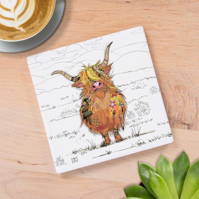 Hamish Highland Cow Coaster