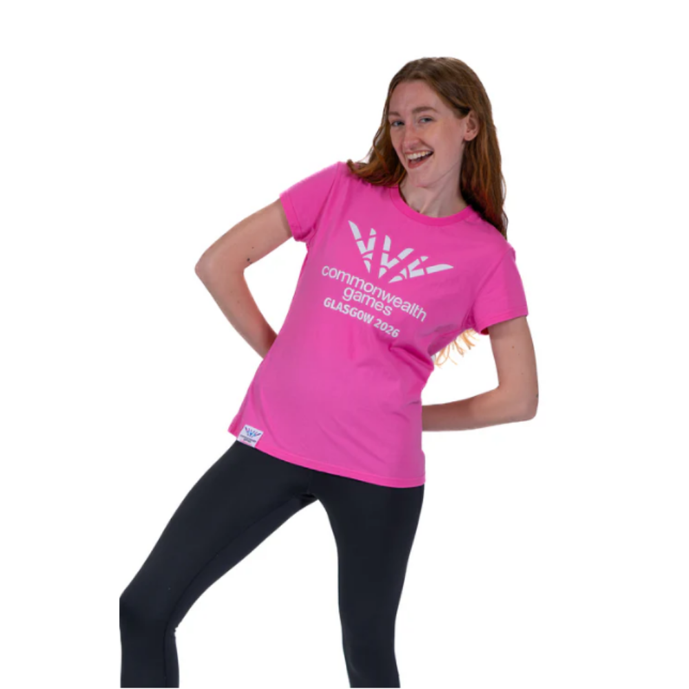 Glasgow 2026 Fitted Logo T-Shirt - Fuchsia Pink