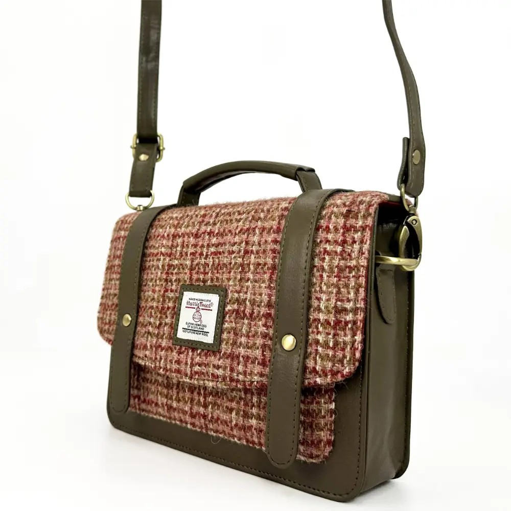 Harris Tweed Mini Messenger Bag - Maple