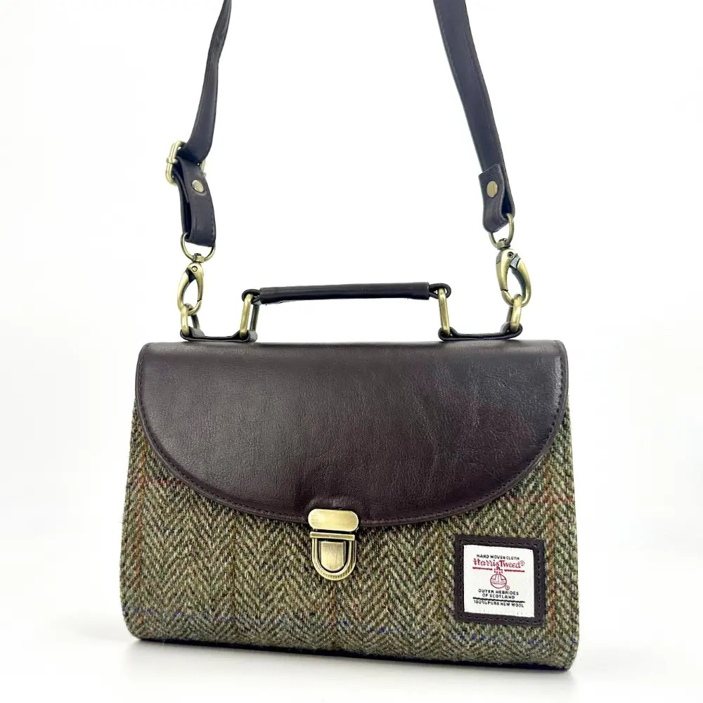 Harris Tweed Mini Day Bag - Country Green