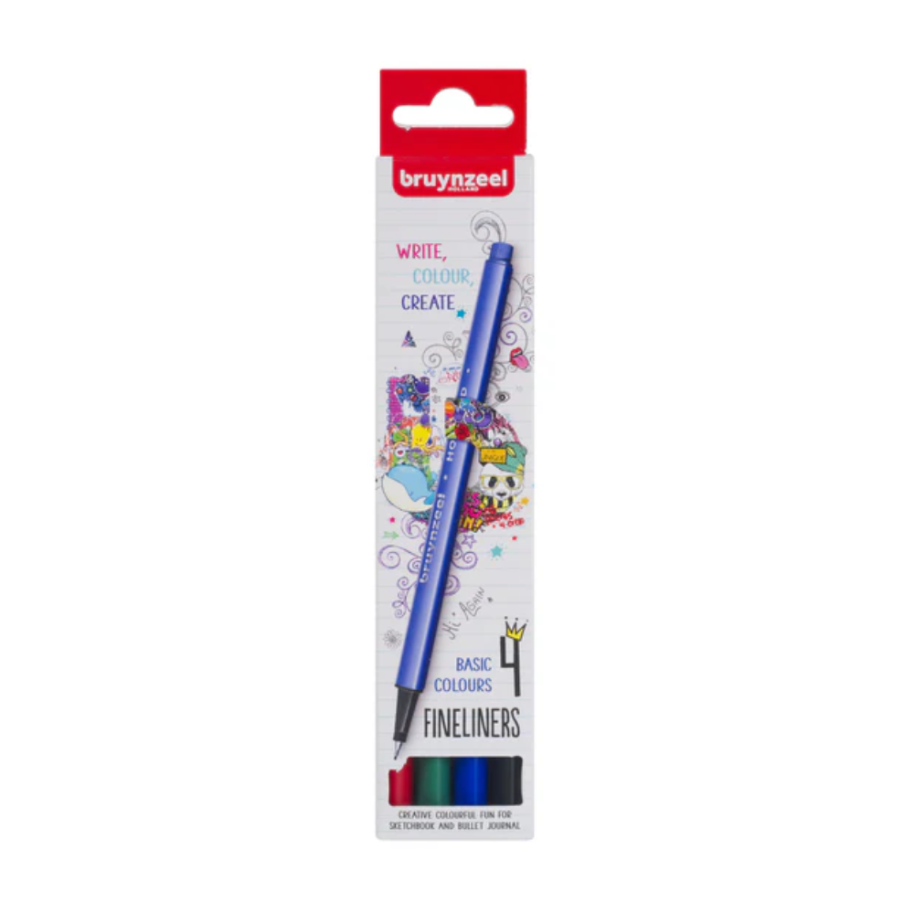 Bruynzeel Fineliner Set - 4 Basic Colours