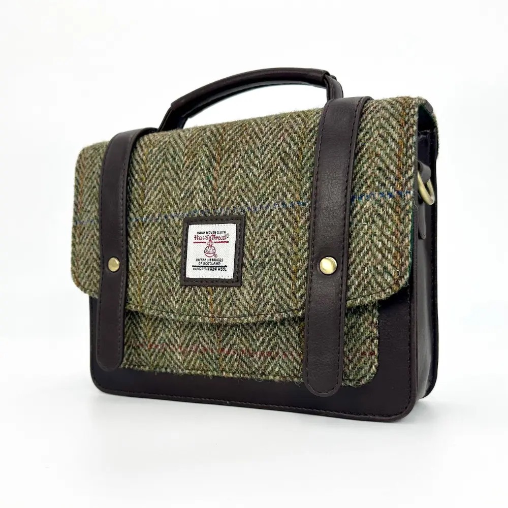 Harris Tweed Mini Messenger Bag - Country Green