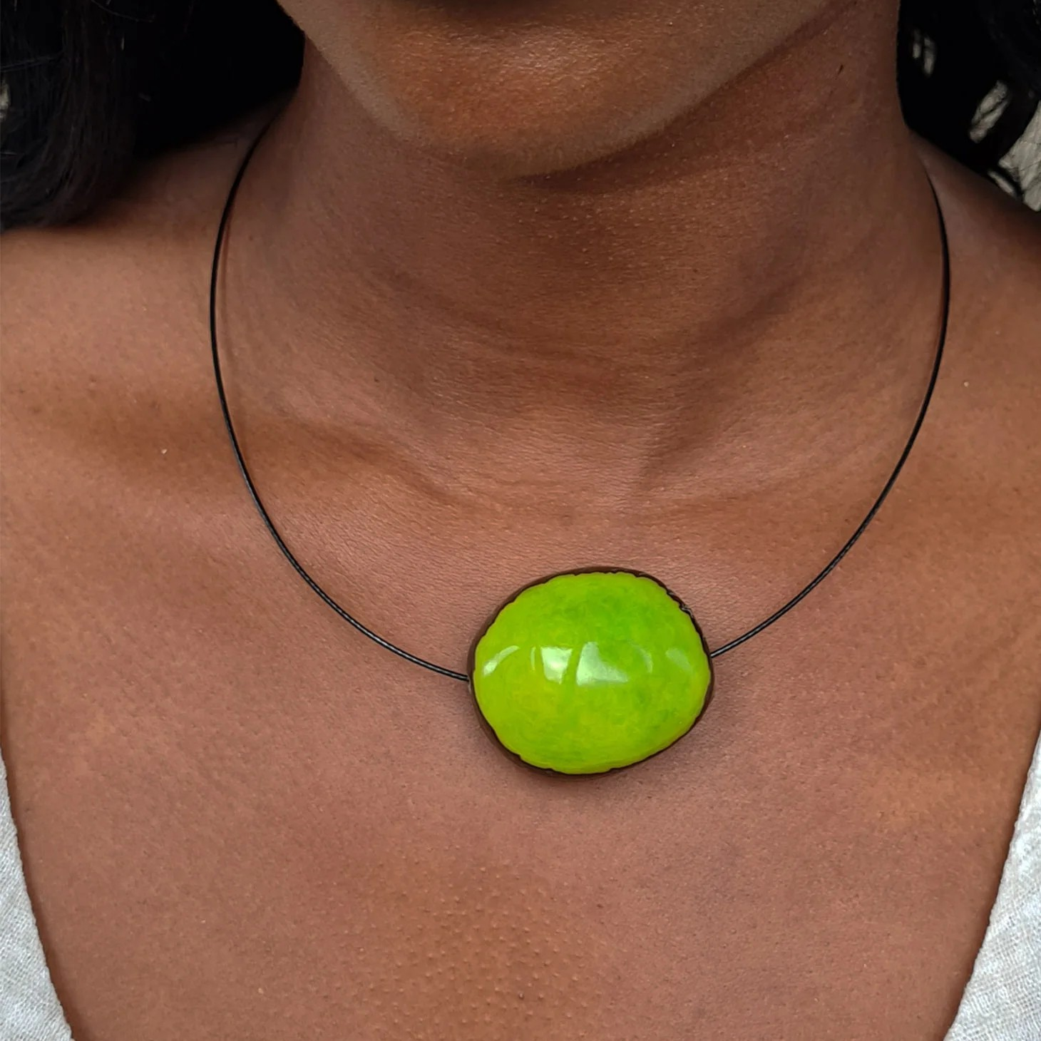 Flattened Seed Wire Necklace