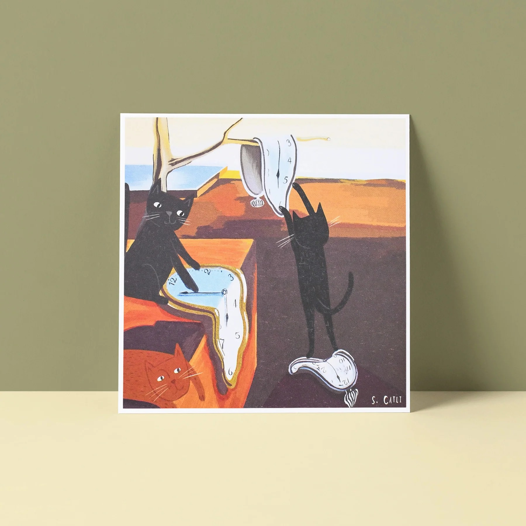 Persistence of Cats by Salvador Catli Greeting Card