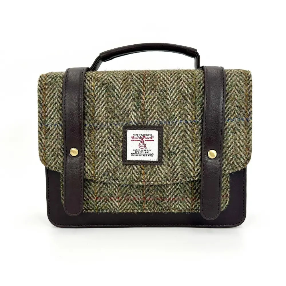 Harris Tweed Mini Messenger Bag - Country Green