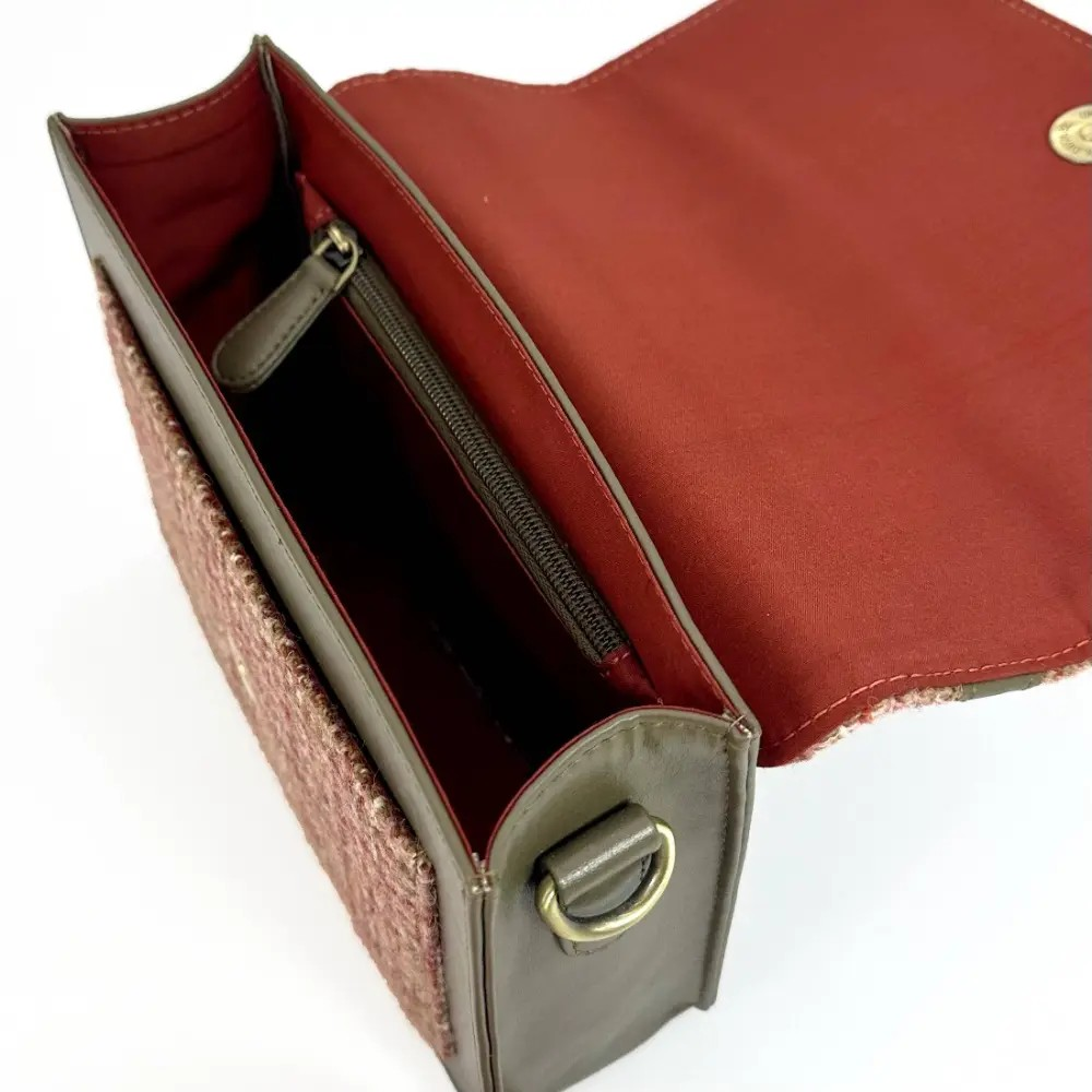 Harris Tweed Mini Messenger Bag - Maple