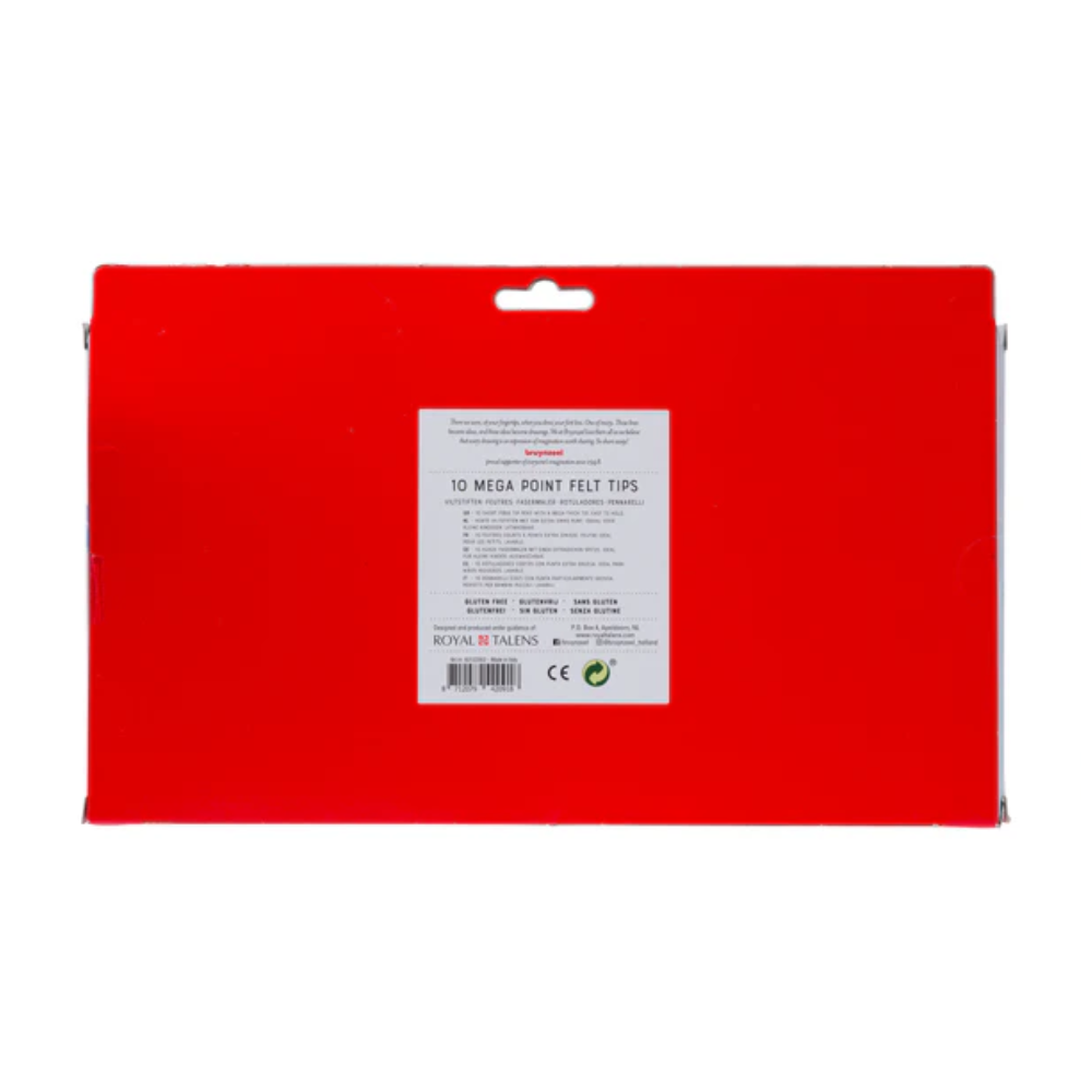 Bruynzeel Mega Point Felt tip Set - 10 Colours