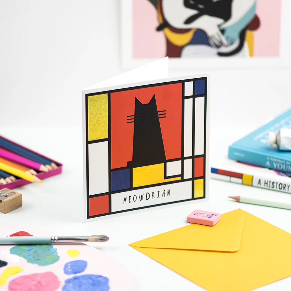 Meowdrian Greeting Card