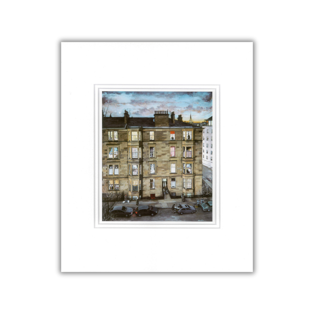 Avril Paton: Neighbours Small Mounted Print