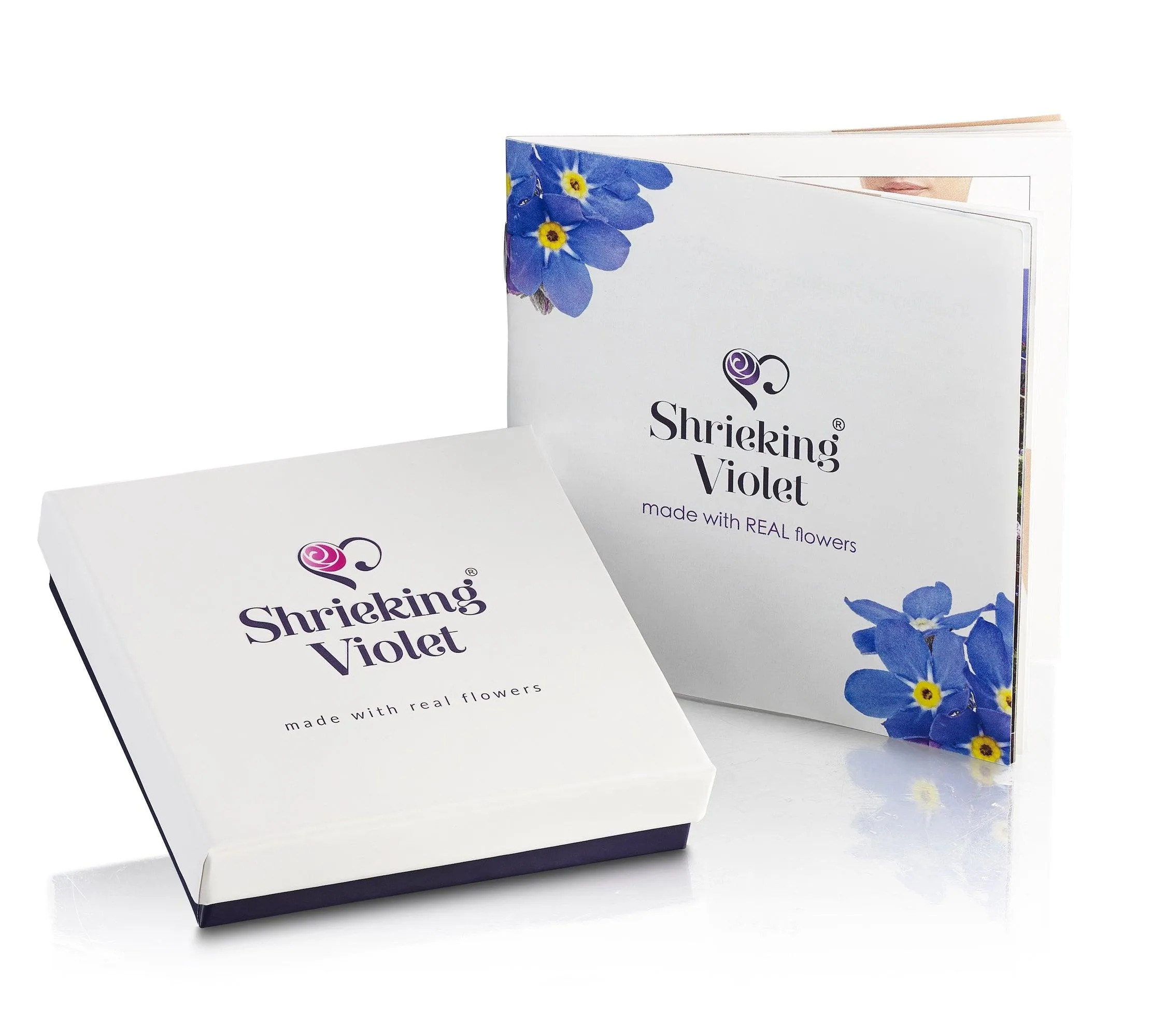 Silver Heart Stud Earrings - Purple Haze