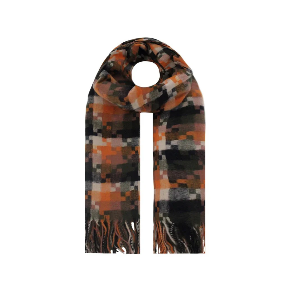 Puzzle Print Wool Mix Scarf
