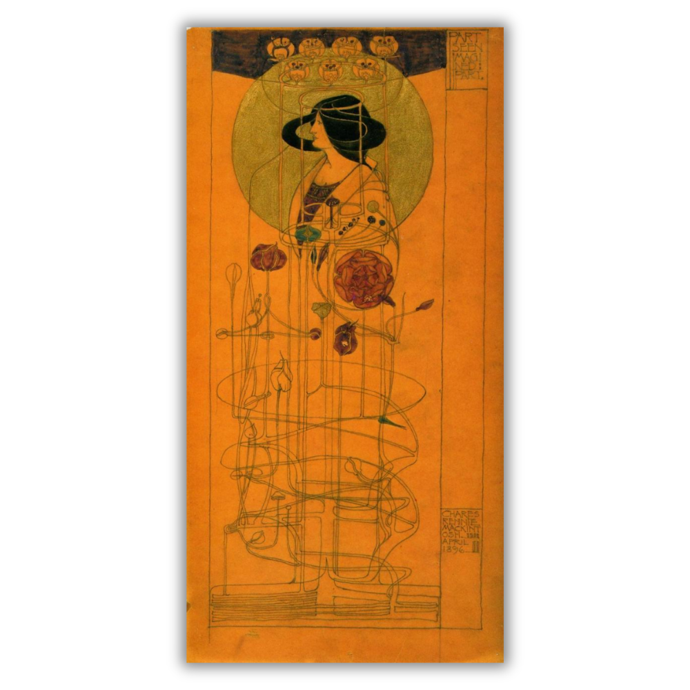 Charles Rennie Mackintosh Canvas Panel - Part Seen, Part Imagined