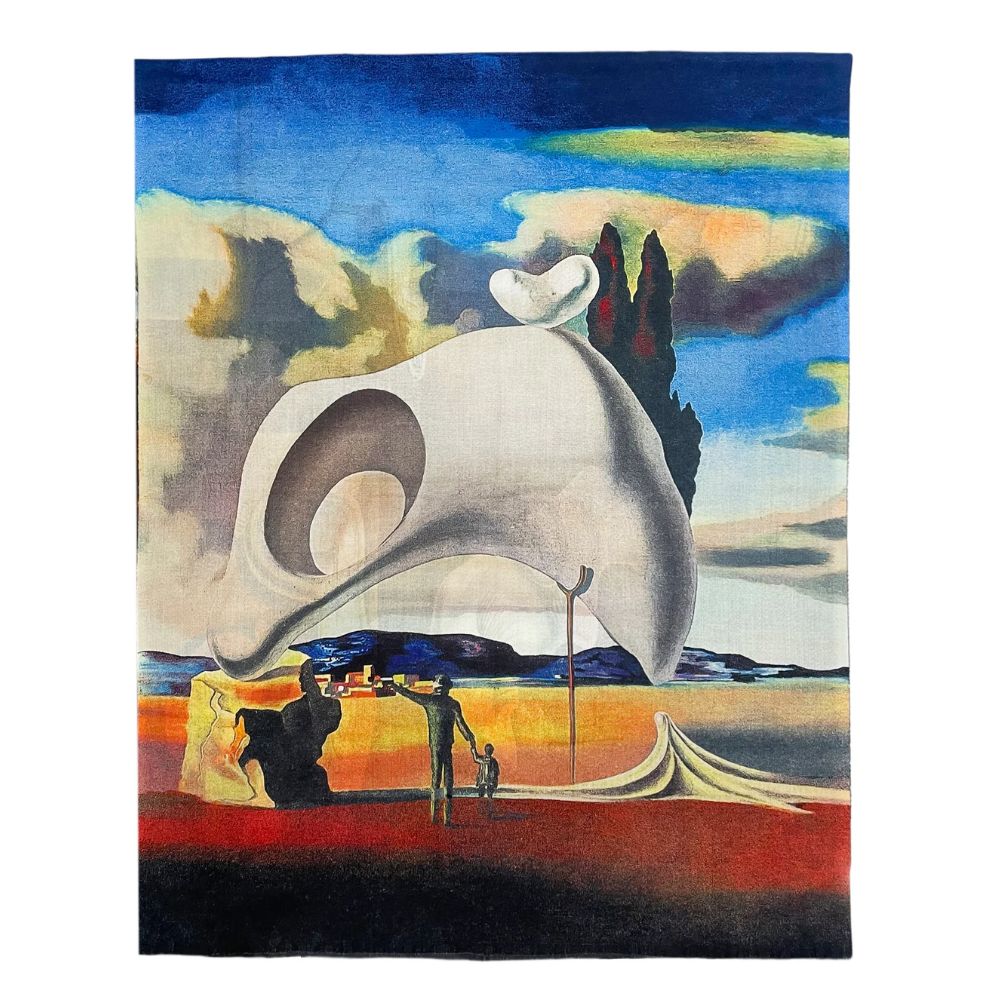 Dali The Persistence of Memory Reversible Wool Frayed Scarf