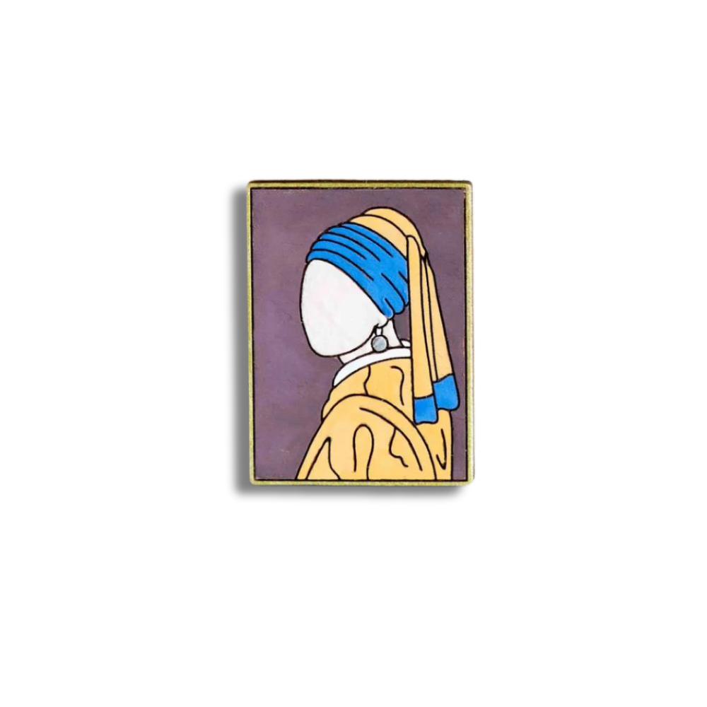 Hand-painted Girl with a Pearl Earring Pin
