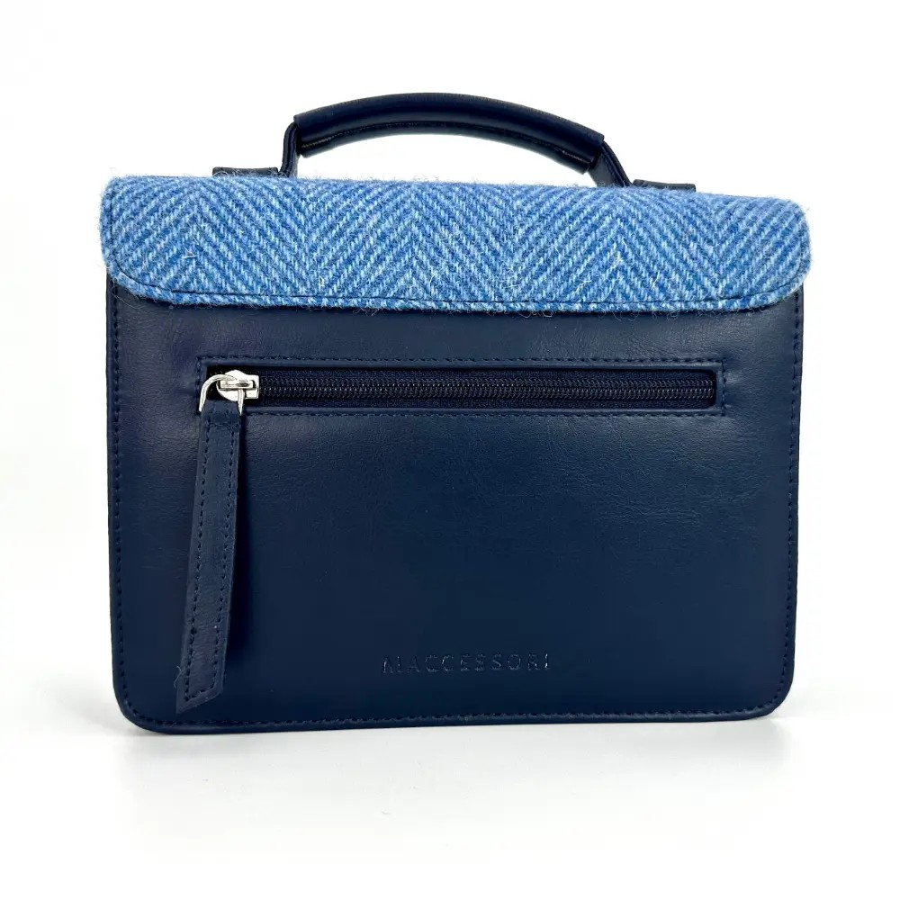 Harris Tweed Mini Messenger Bag - Sky Blue