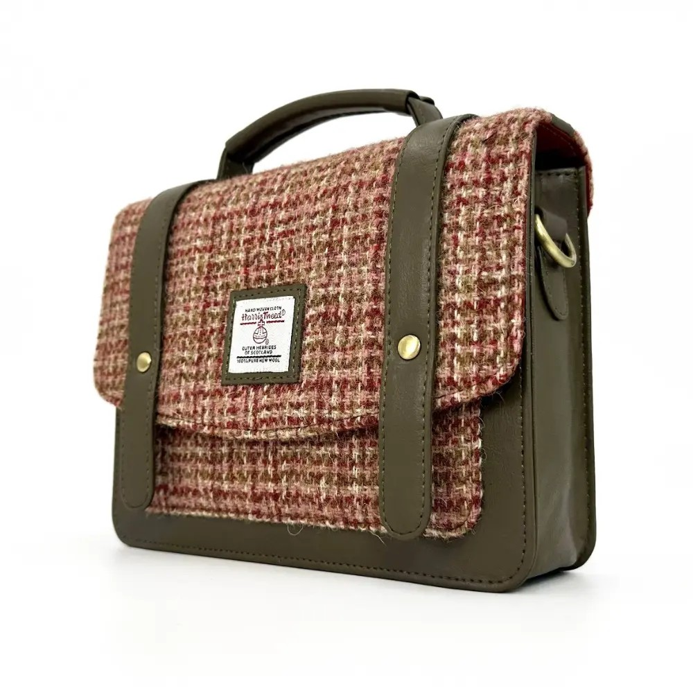Harris Tweed Mini Messenger Bag - Maple