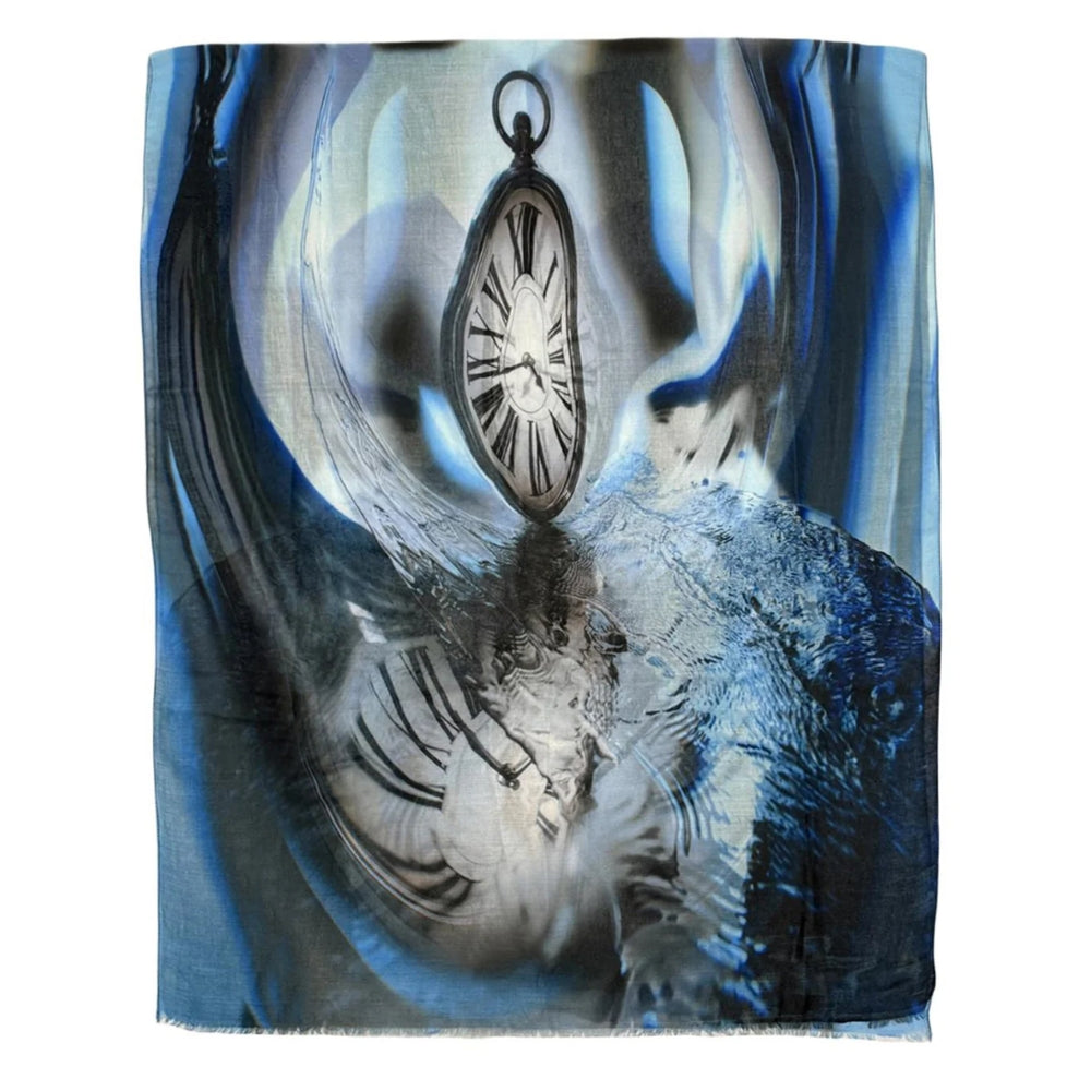 Surrealism Clock Frayed Scarf