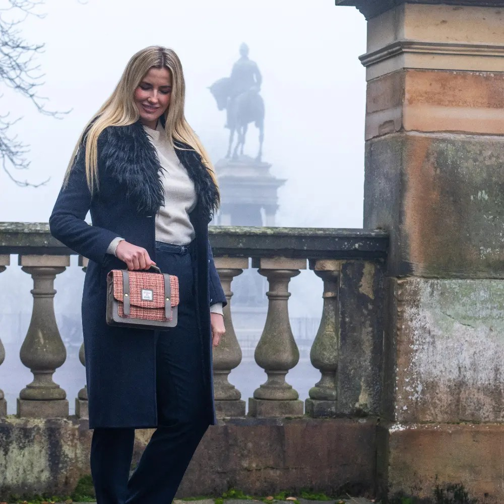 Harris Tweed Mini Messenger Bag - Maple