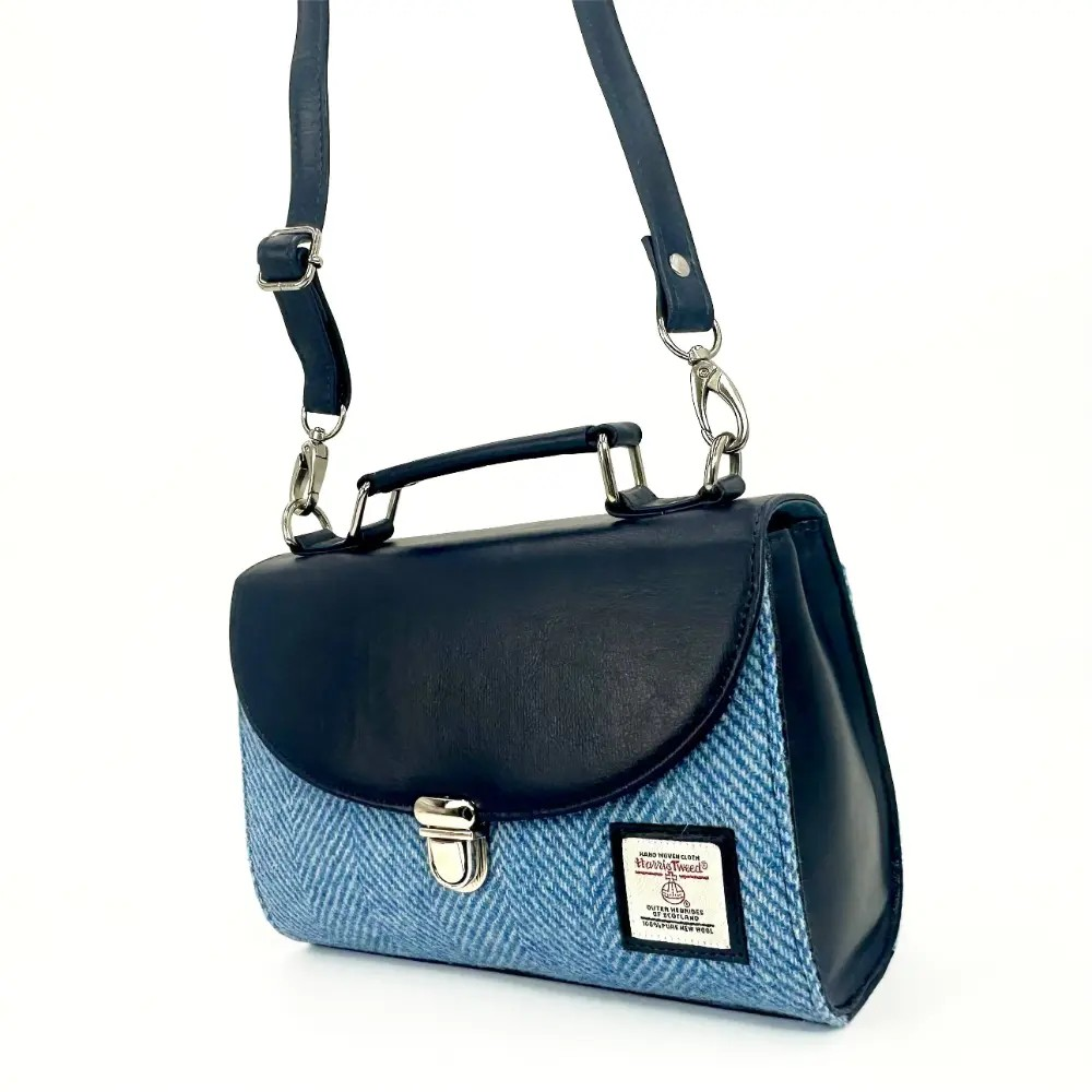 Harris Tweed Mini Day Bag - Sky Blue