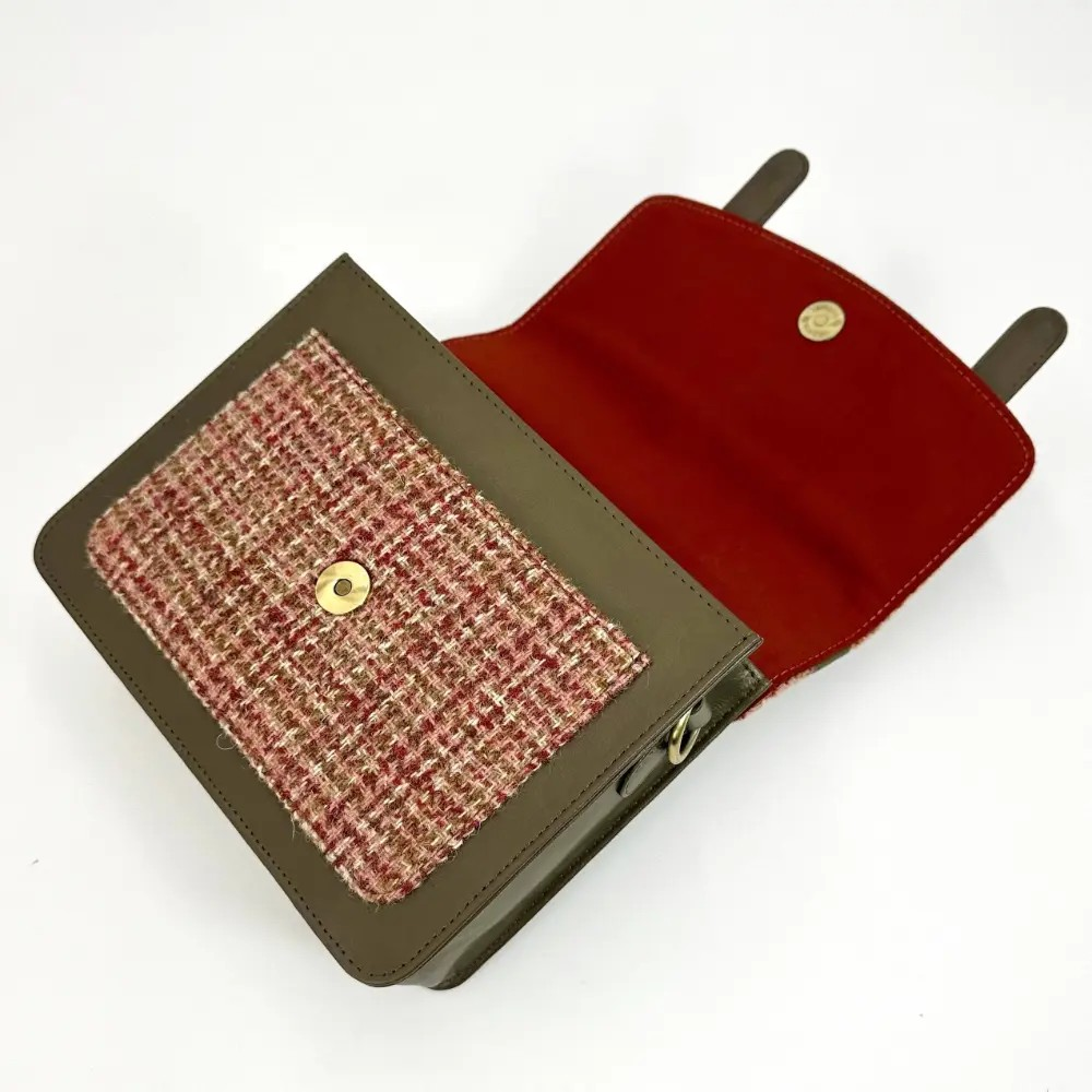 Harris Tweed Mini Messenger Bag - Maple