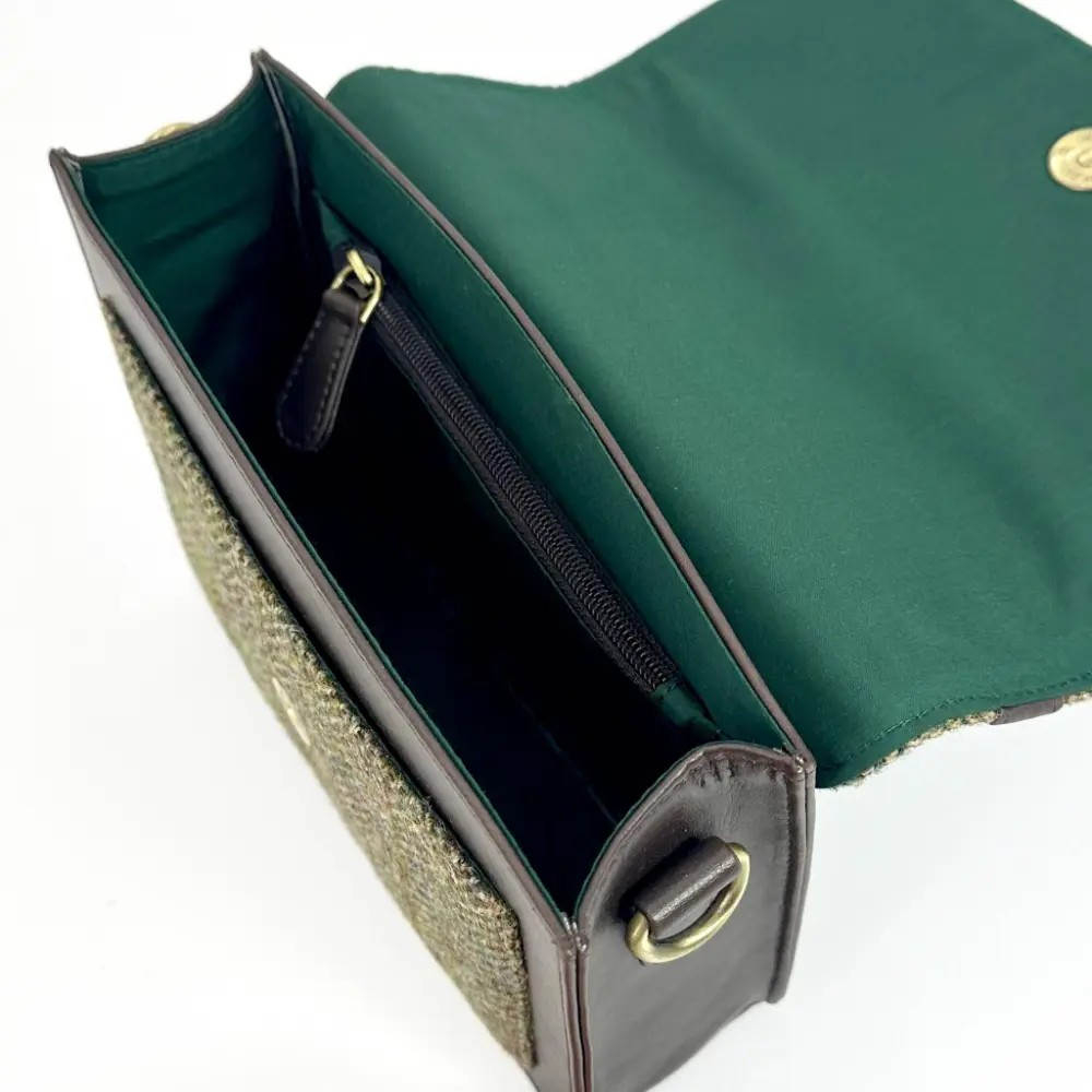 Harris Tweed Mini Messenger Bag - Country Green