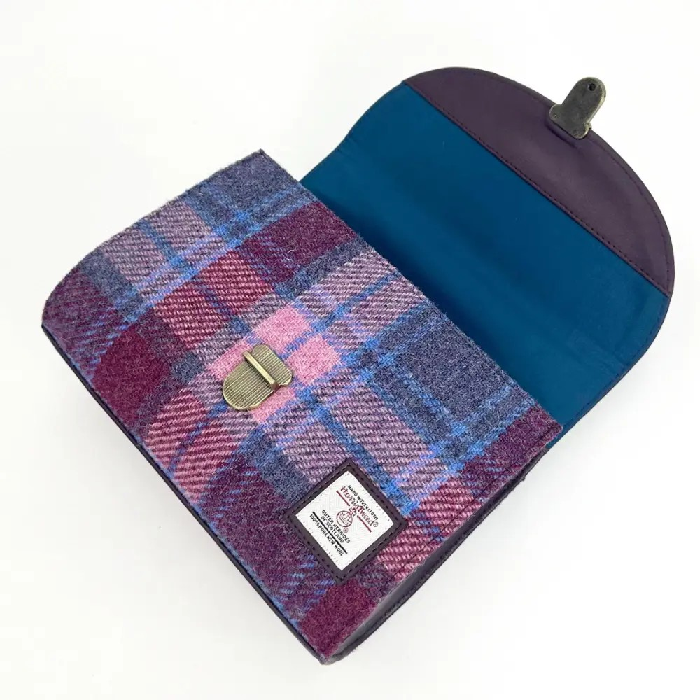 Harris Tweed Mini Day Bag - Purple & Green Check