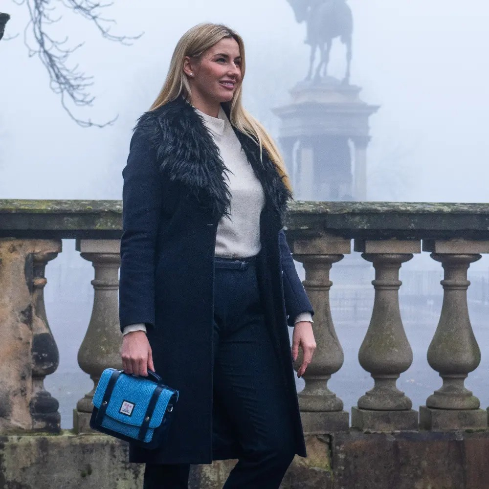 Harris Tweed Mini Messenger Bag - Sky Blue