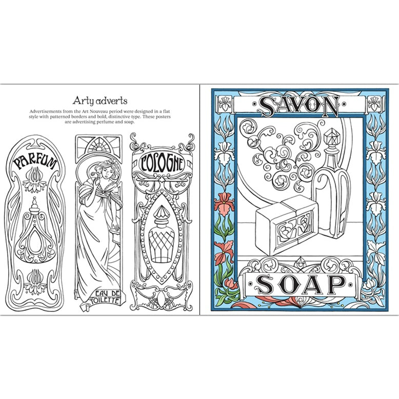 Art Nouveau Patterns to Colour