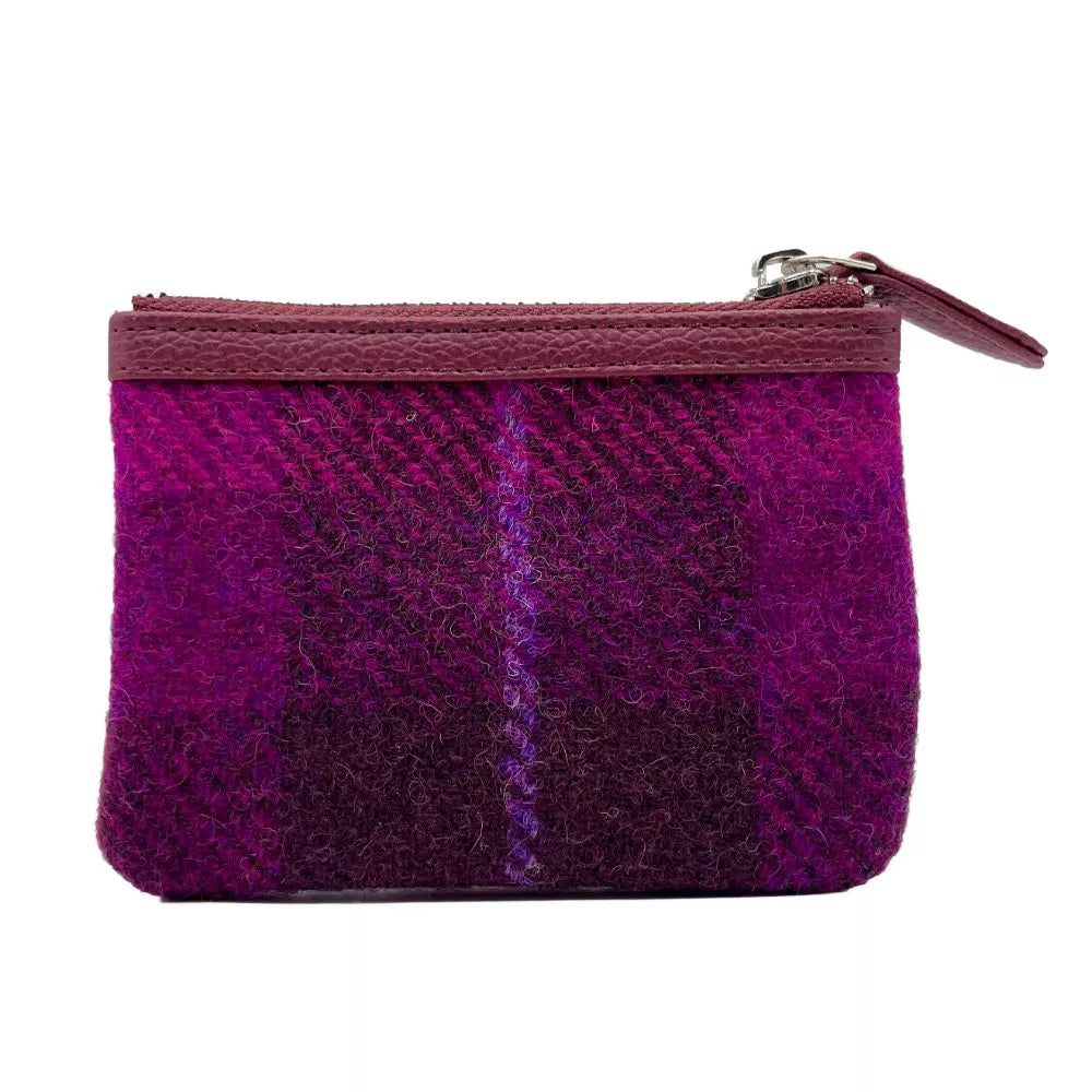 Harris Tweed Coin Purse - Purple Check