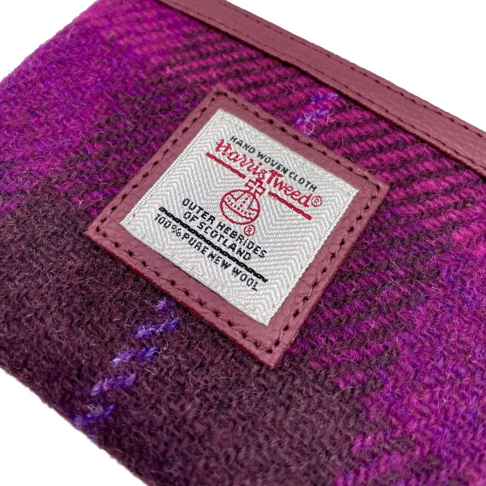 Harris Tweed Coin Purse - Purple Check