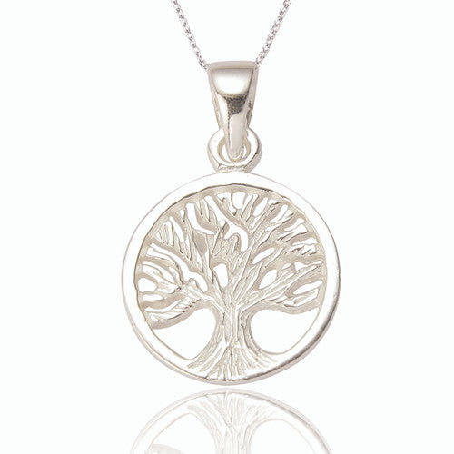 Tree of Life Silver Disc Pendant