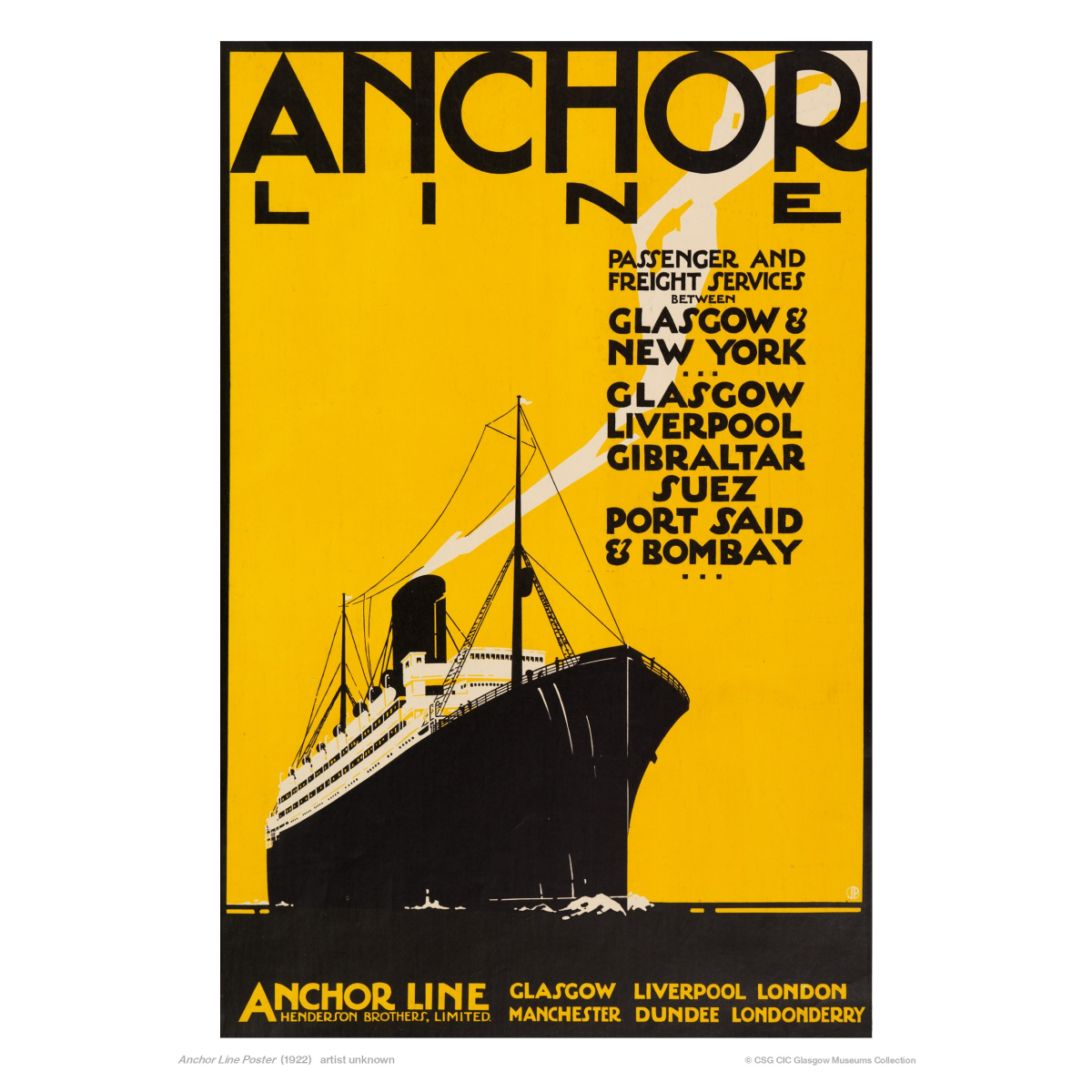 Anchor Line Yellow 30x40cm Print