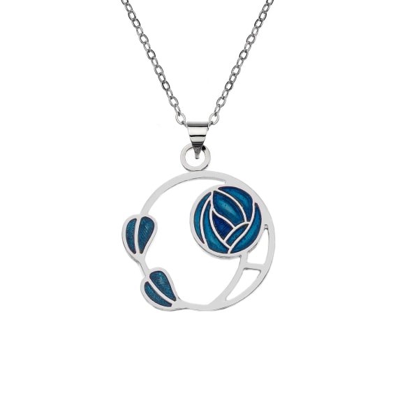 Mackintosh Cut Out Rose & Leaf Necklace