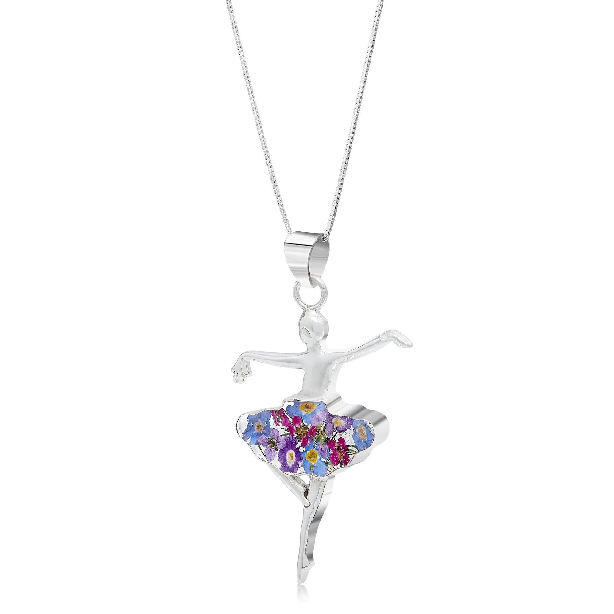 Silver Ballerina Pendant - Purple Haze