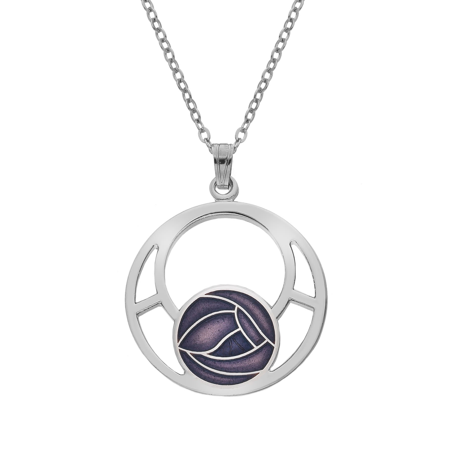 Mackintosh Round Cut Out Rose Necklace