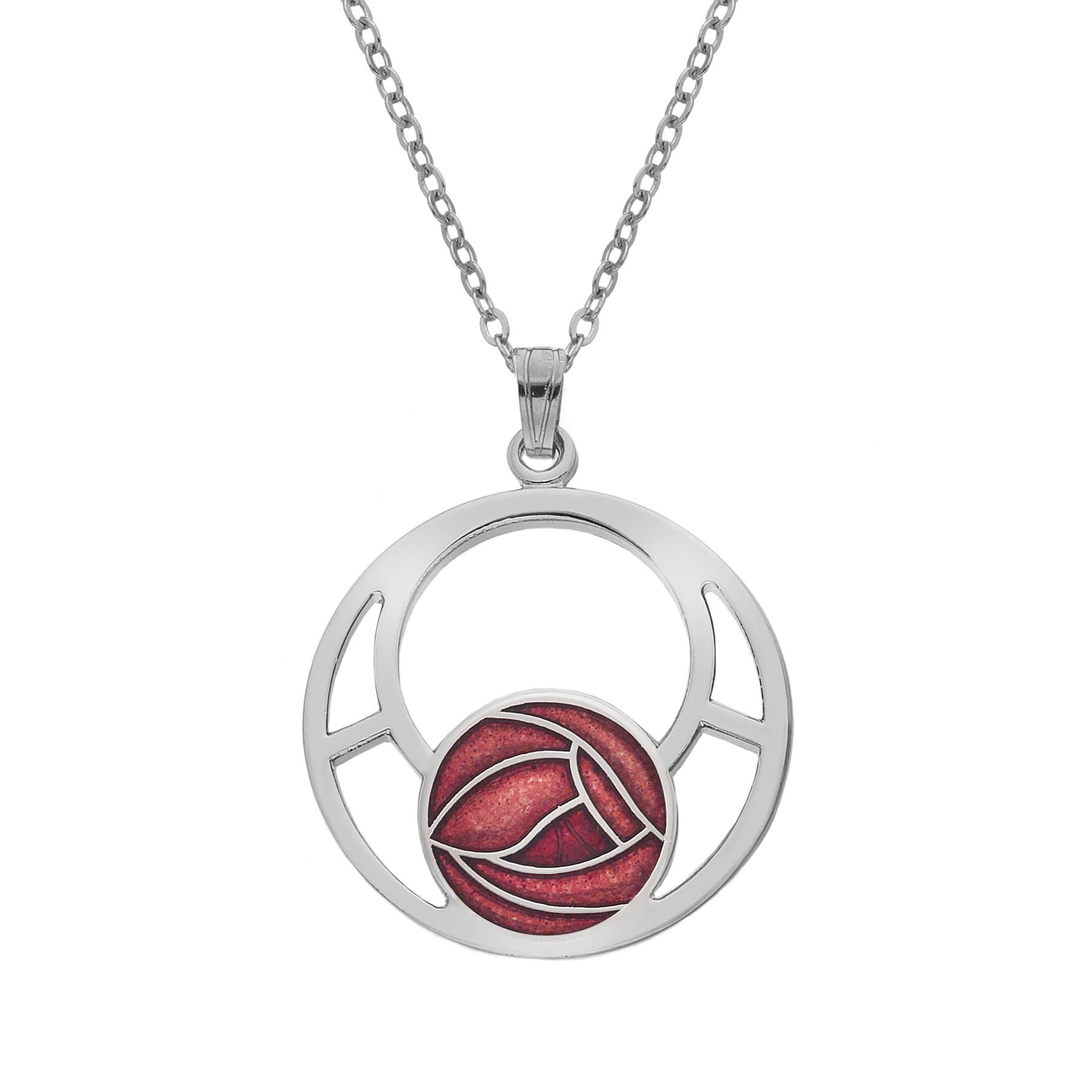 Mackintosh Round Cut Out Rose Necklace