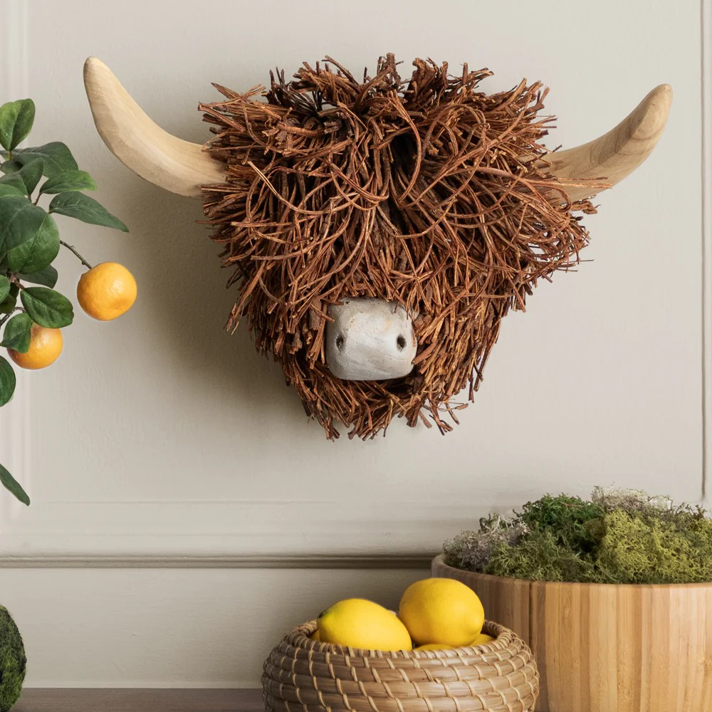 Highland Cow Wooden Wall Sculpture